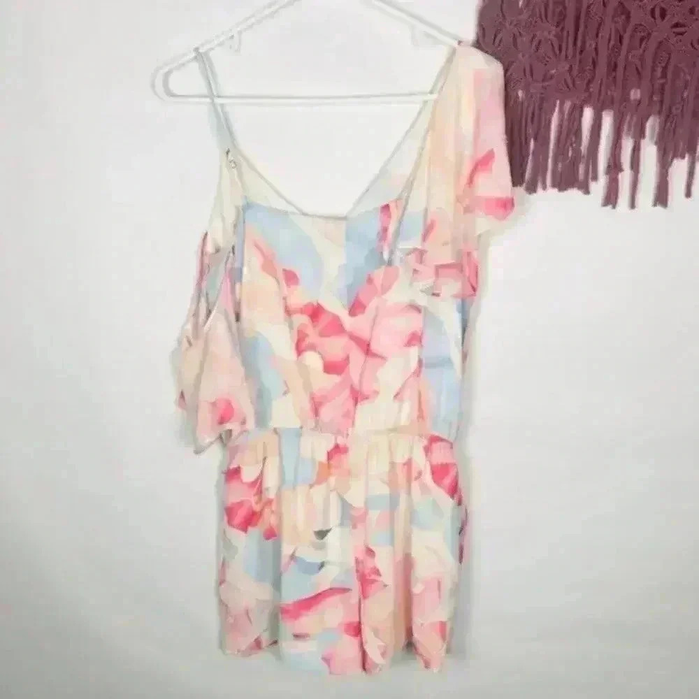 1. State One Shoulder Ruffle Romper‎ Size Small - Picture 6 of 8